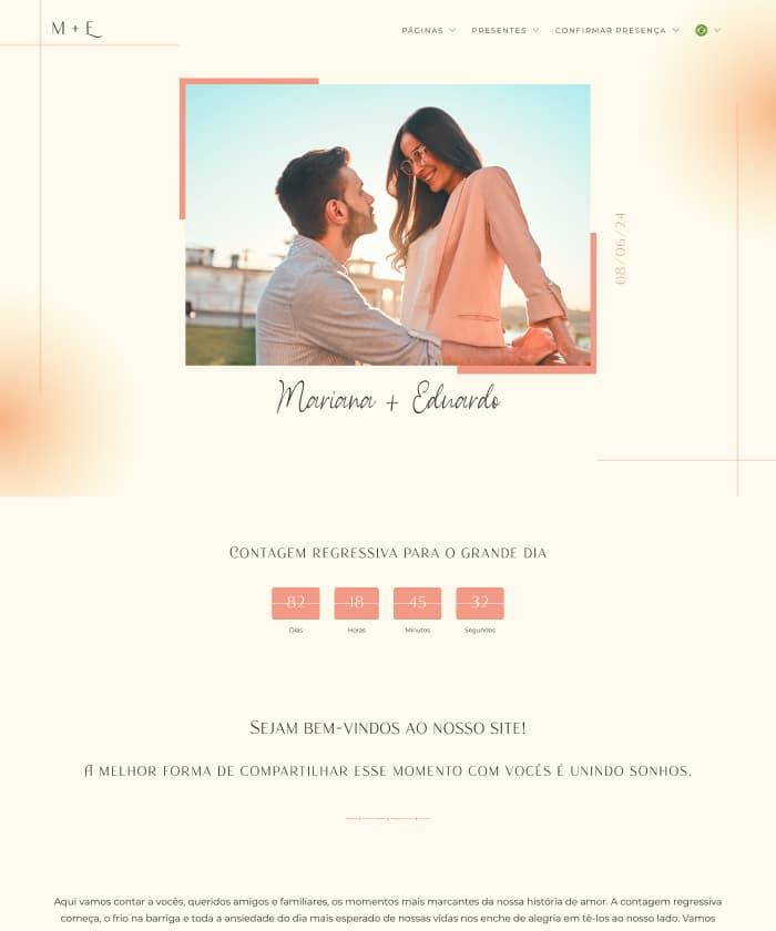 Slide com a imagem do template de site de casamento 218 de nome Joyfull