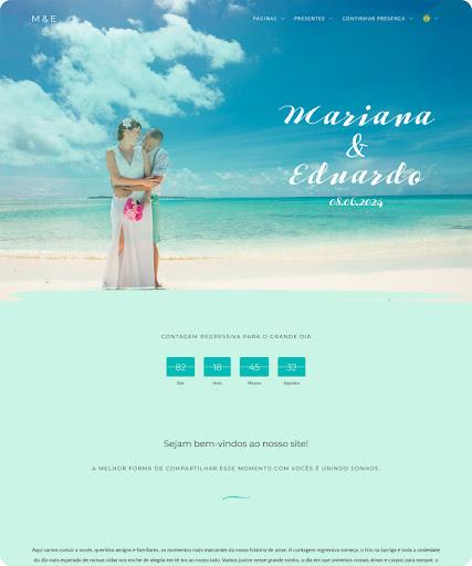 Slide com a imagem do template de site de casamento 200 de nome Ocean